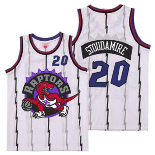 Raptors 20 Damon Stoudamire White Big Logo Retro Jersey 7