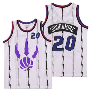 Raptors 20 Damon Stoudamire White Logo Retro Jersey 4
