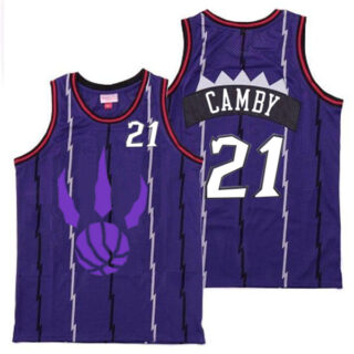 Raptors 21 Marcus Camby Purple Logo Retro Jersey 5