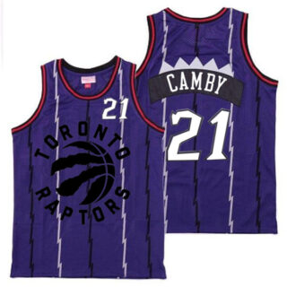 Raptors 21 Marcus Camby Purple Retro Jersey 4