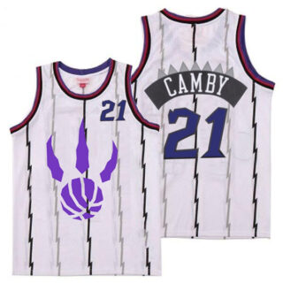 Raptors 21 Marcus Camby White Logo Retro Jersey 4