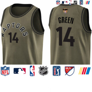 Raptors #14 Danny Green Green 2019 Finals Bound Basketball Swingman Salute to Service Jersey