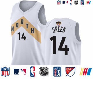 Raptors #14 Danny Green White 2019 Finals Bound Basketball Swingman City Edition 2018 19 Jersey