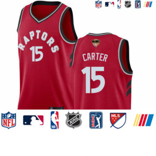 Raptors #15 Vince Carter Red 2019 Finals Bound Basketball Swingman Icon Edition Jersey