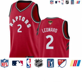 Raptors #2 Kawhi Leonard Red 2019 Finals Bound Basketball Swingman Icon Edition Jersey