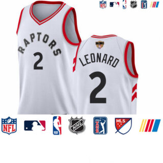 Raptors #2 Kawhi Leonard White 2019 Finals Bound Basketball Swingman Association Edition Jersey