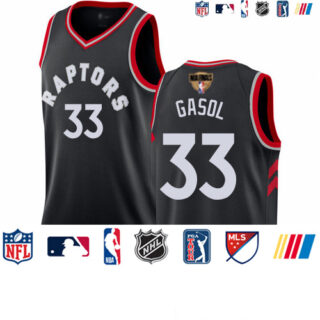Raptors #33 Marc Gasol Black 2019 Finals Bound Basketball Swingman Statement Edition Jersey