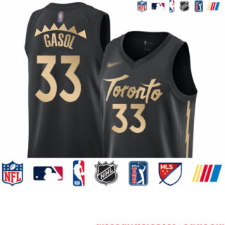 Raptors #33 Marc Gasol Black Basketball Swingman City Edition 2019 20 Jersey