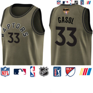 Raptors #33 Marc Gasol Green 2019 Finals Bound Basketball Swingman Salute to Service Jersey