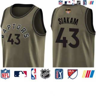 Raptors #43 Pascal Siakam Green Salute to Service 2019 Finals Bound Basketball Swingman Jersey