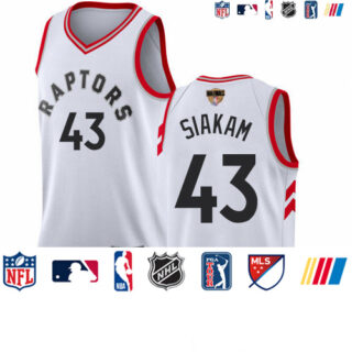 Raptors #43 Pascal Siakam White 2019 Finals Bound Basketball Swingman Association Edition Jersey
