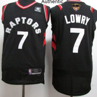 Raptors #7 Kyle Lowry Black 2019 Finals Bound Basketball Authentic Statement Edition Jersey