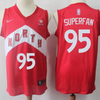 Raptors #95 Superfan Red Basketball Swingman Earned Edition Jersey