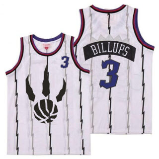 Raptors 3 Chauncey Billups White Throwback Jersey 1