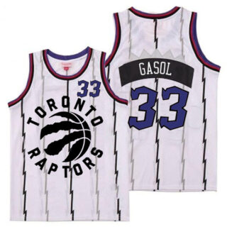 Raptors 33 Marc Gasol White Retro Jersey 3