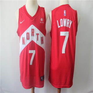 Raptors 7 Kyle Lowry Red 2018-19 Earned Edition Nike Swingman Jersey
