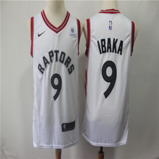 Raptors 9 Serge Ibaka White Nike Swingman Jersey