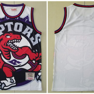 Raptors Big Face White Hardwood Classics Swingman Jersey