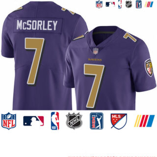 Ravens #7 Trace McSorley Purple Youth Stitched Football Limited Rush Jersey