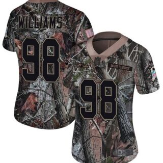 Ravens #98 Brandon Williams Camo Women's Stitched Football Limited Rush Realtree Jersey
