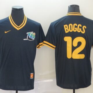 Rays 12 Wade Boggs Navy Throwback Jersey