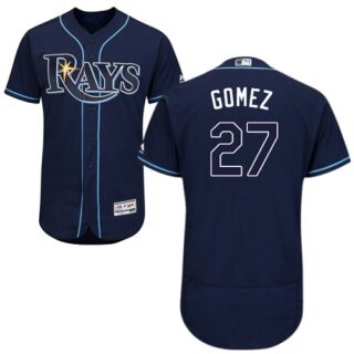 Rays #27 Carlos Gomez Dark Blue Flexbase Authentic Collection Stitched Baseball Jersey