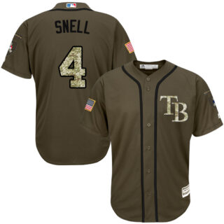 Rays #4 Blake Snell Green Salute to Service Stitched Baseball Jersey