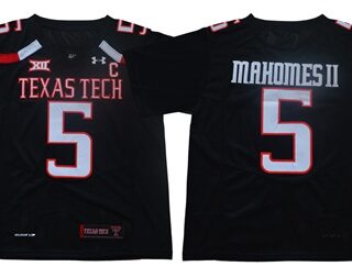 Red Raiders #5 Patrick Mahomes Black Limited Stitched College Jersey