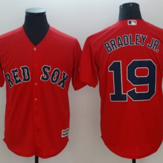 Red Sox 19 Jackie Bradley Jr. Red Cool Base Jersey