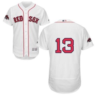 Red Sox #13 Hanley Ramirez White Flexbase Authentic Collection 2018 World Series Champions Stitched MLB Jersey