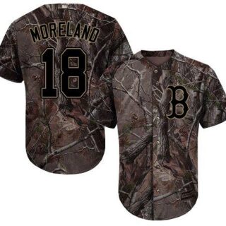 Red Sox #18 Mitch Moreland Camo Realtree Collection Cool Base Stitched Baseball Jersey