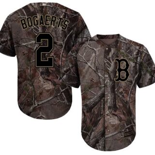 Red Sox #2 Xander Bogaerts Camo Realtree Collection Cool Base Stitched Baseball Jersey