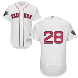 Red Sox #28 J. D. Martinez White Flexbase Authentic Collection 2018 World Series Stitched MLB Jersey