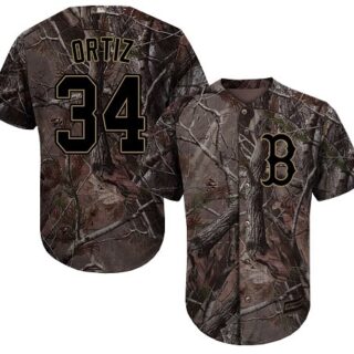 Red Sox #34 David Ortiz Camo Realtree Collection Cool Base Stitched Youth Baseball Jersey