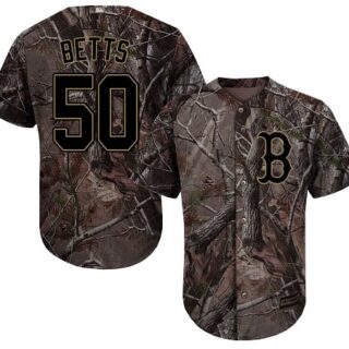 Red Sox #50 Mookie Betts Camo Realtree Collection Cool Base Stitched Youth Baseball Jersey