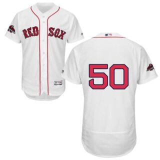 Red Sox #50 Mookie Betts White Flexbase Authentic Collection 2018 World Series Champions Stitched MLB Jersey