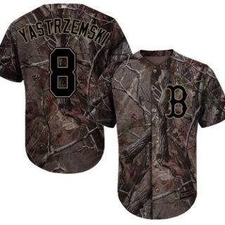Red Sox #8 Carl Yastrzemski Camo Realtree Collection Cool Base Stitched Youth Baseball Jersey
