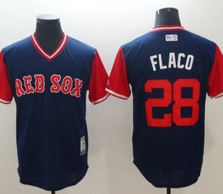 Red Sox 28 J.D. Martinez Flaco Navy 2018 Players' Weekend Authentic Team Jersey