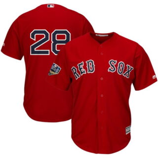 Red Sox 28 J.D. Martinez Red 2018 World Series Cool Base Player Number Jersey