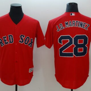 Red Sox 28 J.D. Martinez Red Cool Base Jersey