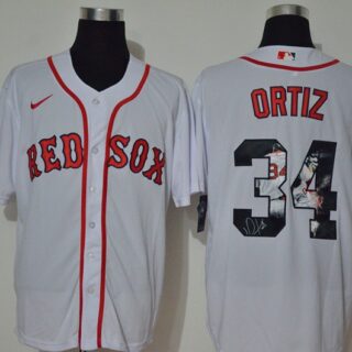 Red Sox 34 David Ortiz White 2020 Nike Cool Base Fashion Jersey