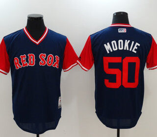 Red Sox 50 Mookie Betts Mookie Navy 2018 Players' Weekend Authentic Team Jersey