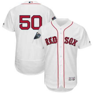 Red Sox 50 Mookie Betts White 2018 World Series Flexbase Player Number Jersey
