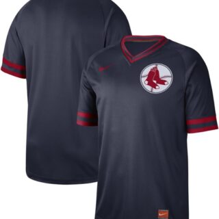Red Sox Blank Navy Authentic Cooperstown Collection Stitched Baseball Jersey