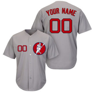 Red Sox Gray Men's Customized New Design Jersey