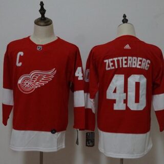Women Red Wings 40 Henrik Zetterberg Red Adidas Jersey