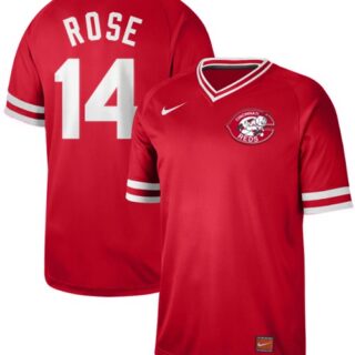 Reds #14 Pete Rose Red Authentic Cooperstown Collection Stitched Baseball Jersey