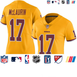 Redskins #17 Terry McLaurin Gold Women's Stitched Football Limited Rush Jersey