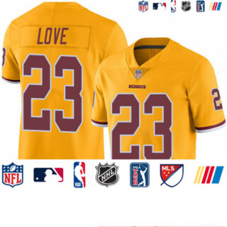 Redskins #23 Bryce Love Gold Men's Stitched Football Limited Rush Jersey