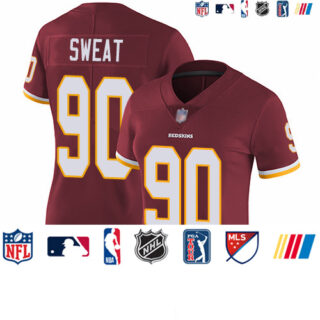 Redskins #90 Montez Sweat Burgundy Red Team Color Women's Stitched Football Vapor Untouchable Limited Jersey